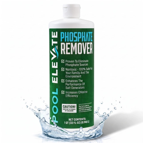 Pool Elevate Phosphate Remover - Maintain Crystal Clear Water, Enhance Pool Water Quality for Above and Inground Pools, Safe for Your Pool and Equipment. 32 oz