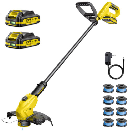 JKLARI Weed Wacker, 21V Battery Powered Grass Trimmer & Edger 2-in-1