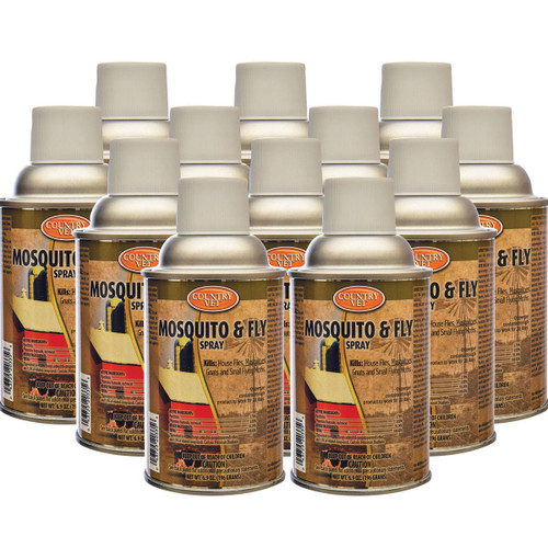 Country Vet Metered Mosquito and Fly Spray 6.4 oz cans 342033CVA (Case of 12) Dispenser NOT Included