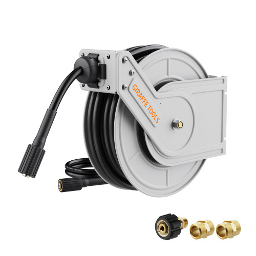 Giraffe Tools Pressure Washer Hose Reel 65ft, 3200 PSI
