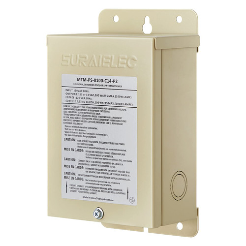 SURAIELEC 100W Pool Light Transformer, 120V to 12V 13V 14V AC, UL Listed