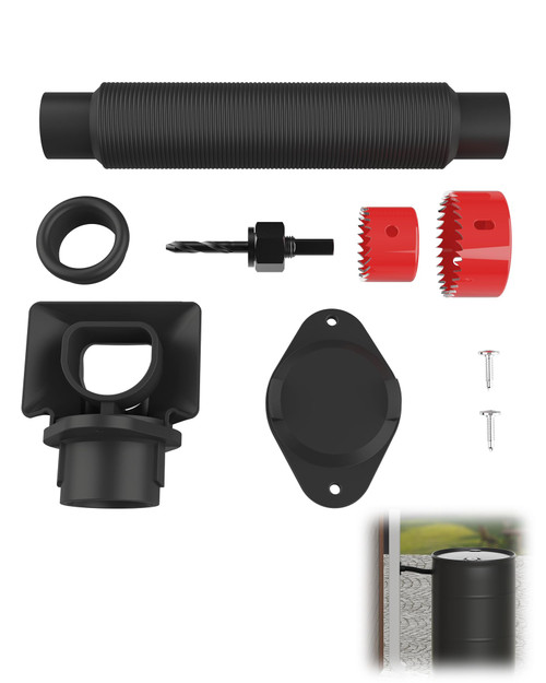 Rain Barrel Diverter Kit - Rain Barrel Downspout Diverter for Rectangular Downspouts, Easily Turn Plastic Containers into Rain Barrels, Easy Installation Without Dismantling (with Hole Saw Set)