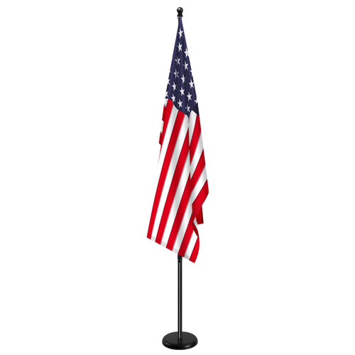 SENZHIYI Indoor Telescoping Flag Pole with Base 6FT-8FT,Black-1Pack