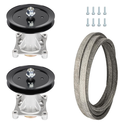 46" Deck 187292 Spindle Kit Fits for Husqvarna YTH22V46 YTH20K46 YTH18K46 YTA22V46, Includes 2 Spindles 192870, 2 Pulleys 195945, 106" Belt 405143 21546607