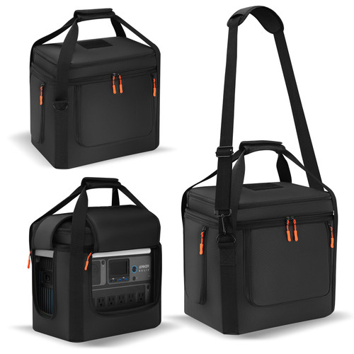 Carrying Case Compatible with Anker SOLIX C1000/C1000 Gen 2/C800/C800 Plus, Portable Power Station Bag with Shoulder Strap, Portable Generator Cover Compatible for Outside (Black, without wheels)