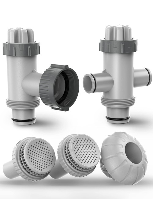SUMMERBUDDY Above Ground Pool Parts Kit, Split Plunger Valve and Adapters