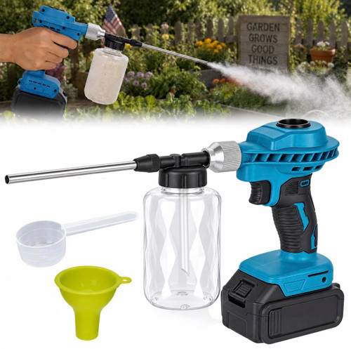 Electric Diatomaceous Earth Duster, Rechargeable Cordless Powder Duster with 500ML Bottle, 15.7" Stainless Steel Nozzle, 15000mAh Handheld Powder Sprayer with Funnel & Scoop for Garden & Indoor Use BL