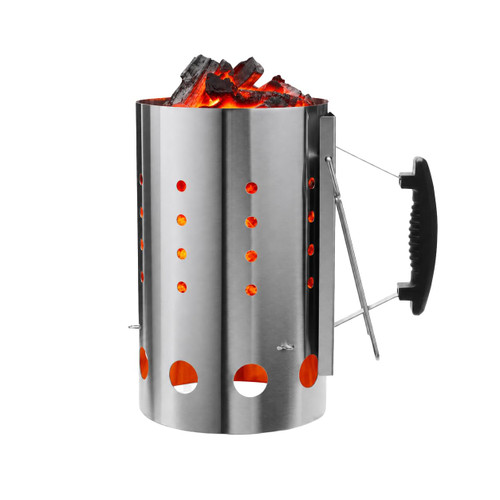The Bincho Grill Stainless Steel Charcoal Chimney Starter – Perfect for Binchotan Charcoal, Lump Charcoals, Briquettes, Built for Extreme Heat, Durable Construction, Heat Shield Handle, Large Capacity