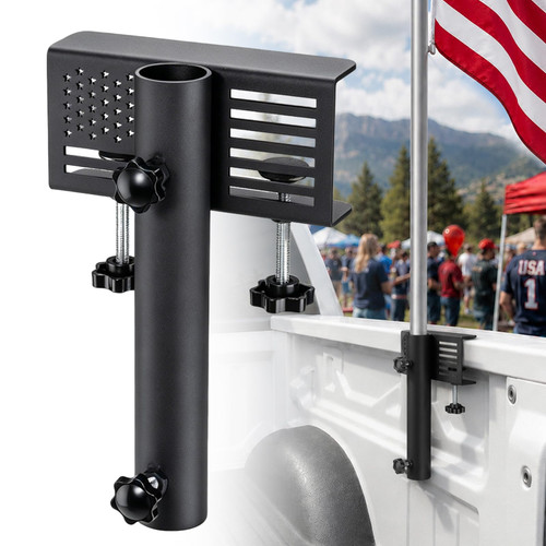 No Drill Truck Flag Pole Mount Kit, Adjustable Heavy Duty Flagpole Holder