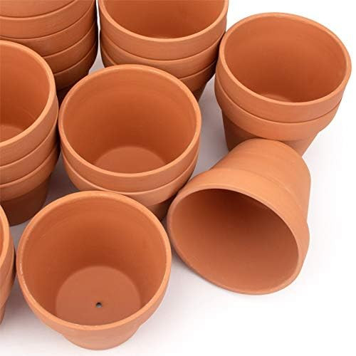 CFKJ [26 Pack] 4" Planter Nursery Pots Terracotta Pot Clay Ceramic Pottery Cactus Pots Flower Succulent Plants Pot Garden (4")