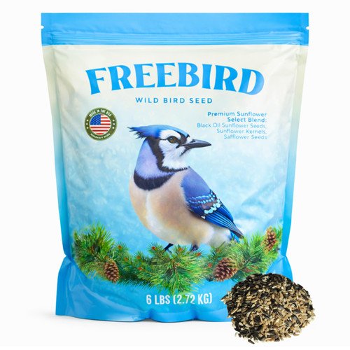 Freebird Premium Sunflower & Safflower Bird Seed for Outdoor Feeders - 6 lb