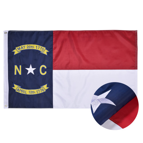 VICDRIA 3x5 North Carolina flag Outdoor Heavy Duty Embroidered Grommets