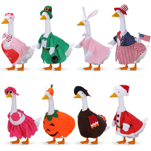 8 Set Holiday Porch Goose Outfits 23 inch Porch Goose Clothes Outdoor Decor
