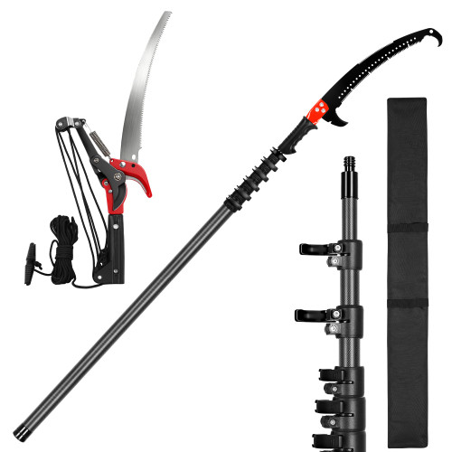 DOBEN 27FT Lightweight Carbon Fiber Manual Pole Saw for Tree Trimming