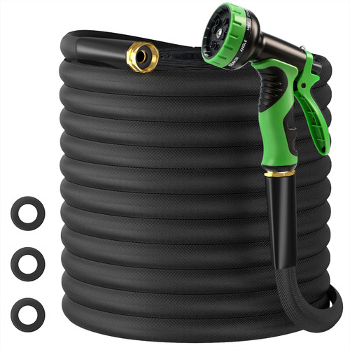Garden Hose 75 FT, High-Pressure Water Hose with 10 Spray Nozzles