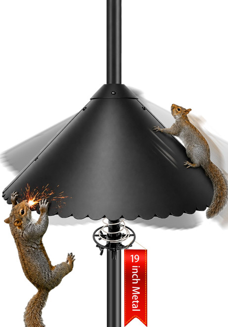 eWonLife 19 inch Metal Squirrel Baffle for Bird Feeder Pole