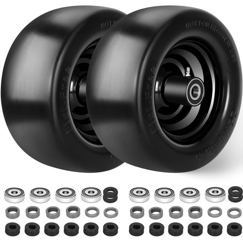 2 Pack 11x6.00-5 Flat Free Lawn Mower Tires and Wheels