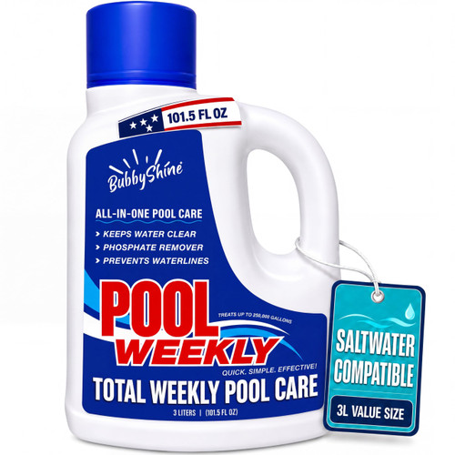 BubbyShine Weekly Pool Treatment, Pool Clarifier & Phosphate Remover, 3 L