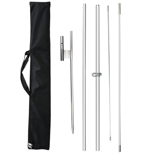 FSFLAG Feather Flag Pole Kit for Swooper Flag 8FT, Swooper Flag Pole Kit with Ground Spike for Feather Flags