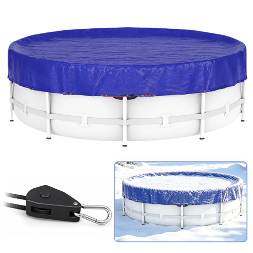 EchoVale Winter Pool Cover 21 ft Round Above Ground, 3 Overlap Heavy Duty