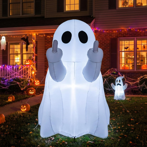 Leyndo 5 FT Halloween Inflatable Ghost Outdoor Decoration with LED,Funny