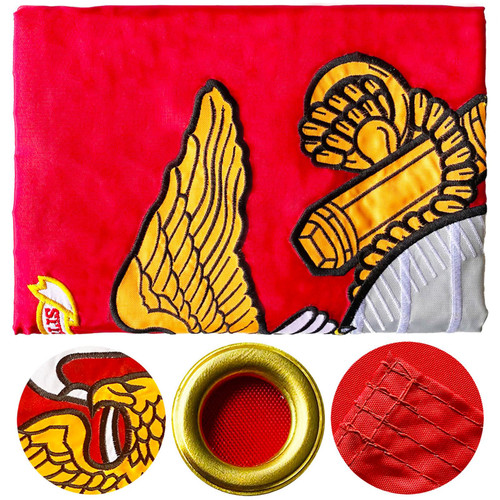 Embroidered Double Sided USMC Marine Corps Flag 3x5 Outdoor- 3Ply Heavy Duty 300D Nylon 4 Rows Sewn- All Weather United States Official Marines Corps Flags Banner with 2 Brass Grommets