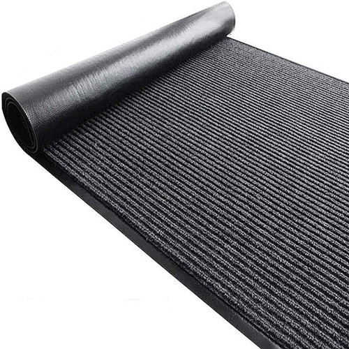 Nisorpa Commercial Grade Door Floor Mat 3' x 10' Brush Step Entrance Mat Non Slip Backing Heavy Duty Entryway Doormat Indoor Outdoor Carpet Runner Rugs For Entry Home Office Hallway Garage Patio, Grey