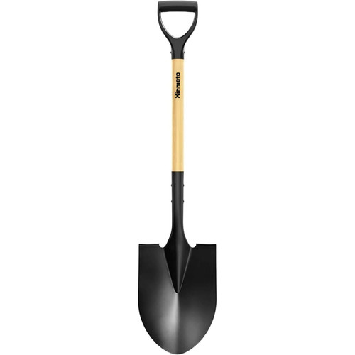 Heavy Duty Round Point Garden Shovel for Digging, 41 Inch D-Shaped Handle