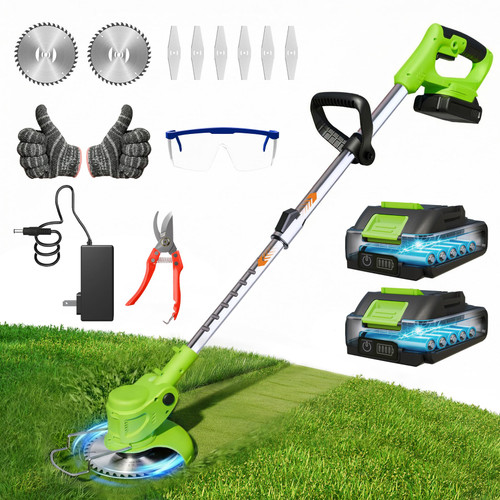 Cordless Weed Wacker Eater Brush Cutter Weed Trimmer with Blade Stringless