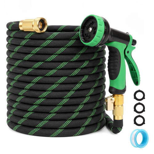 Yjmourish Garden Hose 50ft, Non-Expandable Flexible TPE Tube Water Hose