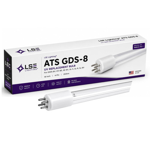LSE Lighting GDS-8 UV Bulb, 18-Inch 4-Pin 254nm Replacement Lamp