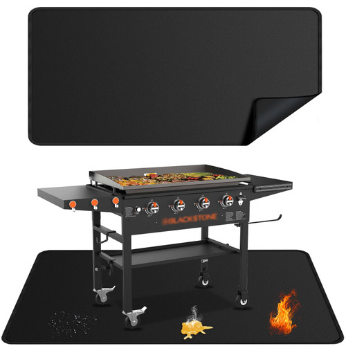 rumlick 65x39 inches Large Under Grill Mats for Blackstone Outdoor Deck BBQ