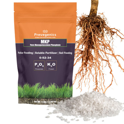 Monopotassium Phoshpate (MKP) Fertilizer 0-52-34 | Highly Water Soluble | Supports Strong Root Development & Flowering | Enhances Flower Formation & Fruit Production | (5 Pounds)