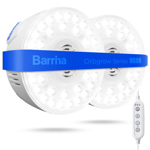 Barrina OG09 Puck Grow Light, 18W(2 x 9W), 5000K, Timer, 2 Packs, White