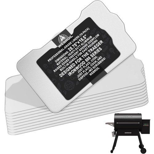 10 Pcs BAC521 Drip Tray Liners for Traeger Ironwood 885 Pellet Smoker Grill