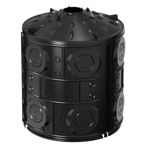 50 Gallon Stormwater Dry Well for Yard Drainage, Underground Stormwater Detention & Infiltration System, Modular Open-Bottom Dry Well Kit with 3 Side Panels, 1 Cover for Rainwater Collection, 1PC