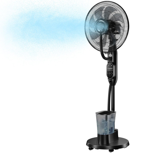 AetherMist Misting Fan, Standing Fan 8 Blades with Humidifier, Oscillating Fan with 3 Misting Modes 9 Speeds 7H Timer, Quiet Fan for Bedroom
