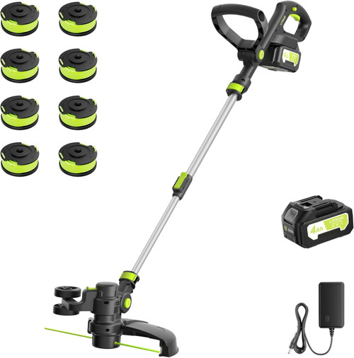 13-Inch Cordless String Trimmer, Dual Line Auto Feed, 20V 4.0Ah Battery