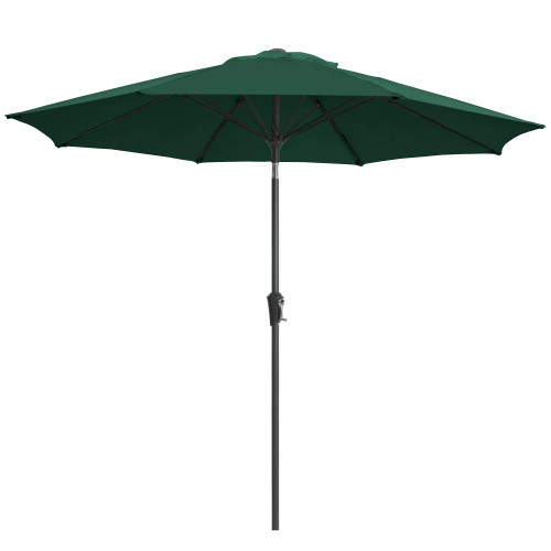 JEAREY 9FT Outdoor Patio Umbrella,Market Table Umbrella with 8 Fiberglass Ribs, Pool Umbrella with Tilt and Crank, UV Protection Lightweight & Wind-Resistant for Lawn, Garden, Deck and Backyard, Dark Green