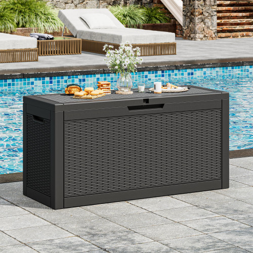WTFGO Outdoor Storage Box Waterproof, 75 Gallon Deck Box for Patio Storage