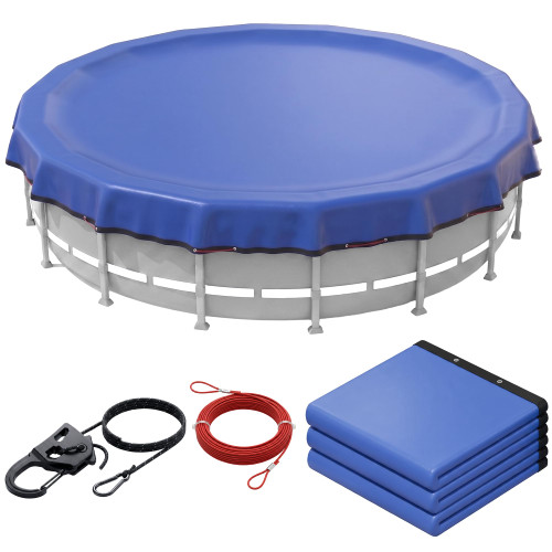 18' Round Heavy Duty Winter Pool Cover for Above Ground Pool, Extra Thick & Durable Above-Ground Pool Cover, Tear Resistant, Reinforced Edges, Easy Install, All-Season Use