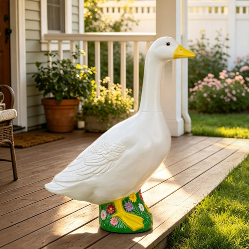 Hofriyo 23 Inch Large Porch Goose Statue - PE Plastic Outdoor Goose Decor for Lawn, Yard, & Garden Decoration, Unique Housewarming Birthday Graduation Gifts for Women Mom Grandma