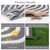 Vaukki Waterproof Outdoor Rug 8x10, Grey Striped Patio Mat