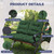 Aegisun Wicker Chair Cushions of 3 Pieces, Waterproof Cushions for Patio Furniture, Tufted Wicker Outdoor Furniture Cushions, 1 Patio Loveseat Cushion and 2 U-Shaped Cushions, 44"x19"x5", Dark Green