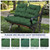 Aegisun Wicker Chair Cushions of 3 Pieces, Waterproof Cushions for Patio Furniture, Tufted Wicker Outdoor Furniture Cushions, 1 Patio Loveseat Cushion and 2 U-Shaped Cushions, 44"x19"x5", Dark Green