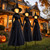 TW SHINE Halloween Witch Decorations Outdoor, 6 FT Set of 3 Holding Hands Witches Stakes with Glowing Face, Lighted Halloween Decor for Party Yard Lawn Porch Garden Haunted House Props