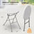 VINGLI 32" Plastic Folding Round Table Bar Height, HDPE Matrial with Gray Metal Finish, High Top Table for Outdoor Party, Cafes, Restaurants, Backyard, Dining Room, Wedding Event,1 Pack, White