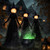 Hourleey Halloween Witch Decorations Outdoor, 5FT Set of 3 Lighted Witches