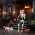 NEROSUN 5.4FT Halloween Skeletons Decoration, Posable Life Full Size Skeleton with Dog Skeleton, Realistic Plastic Human Bones for Halloween Props Haunted House Graveyard Party Decor