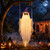 Halloween Ghost Decor with Bat & Hat - 11 FT Large Hanging Swinging Ghost